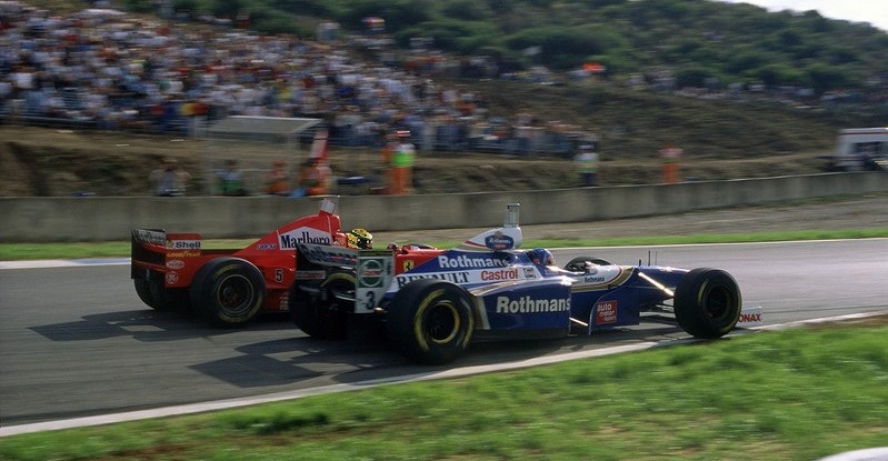Jacques Villeneuve and Ayrton Senna in 1997.