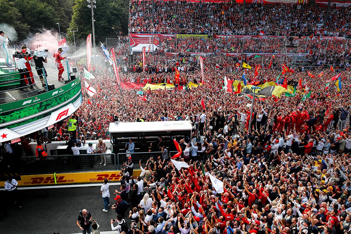 The podium at the Italian Grand Prix.