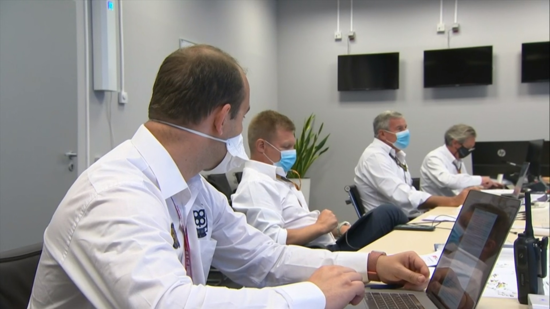 Behind the scenes in the stewards office.