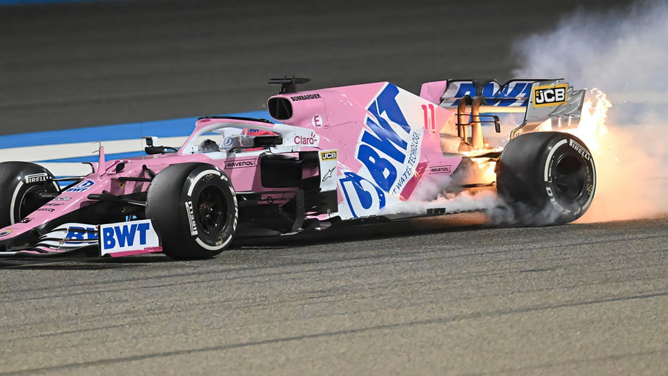 Sergio Pérez's Bahrain Grand Prix goes up in flames.