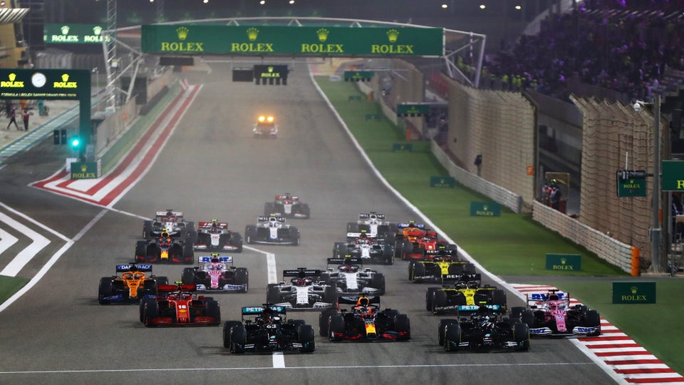 The race start at the Sakhir Grand Prix.