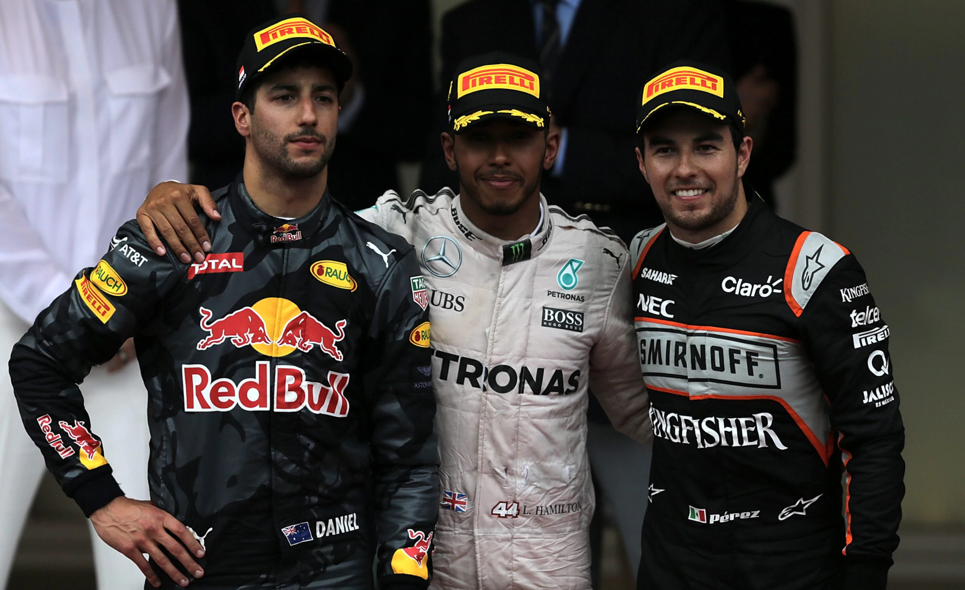 Contrasting emotions in the 2016 Monaco top three.
