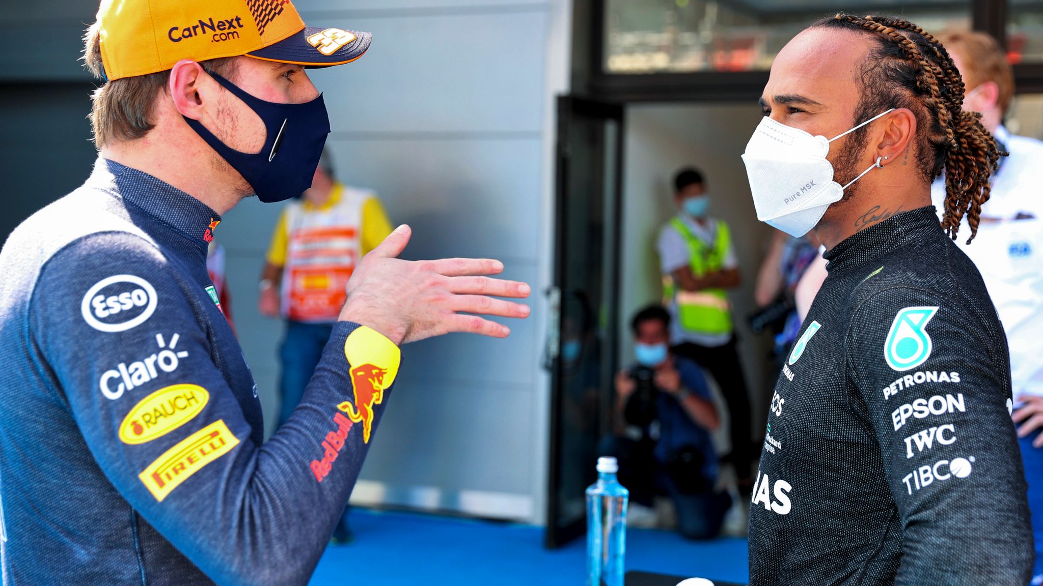 Max Verstappen and Lewis Hamilton discuss their wheel-to-wheel battles.
